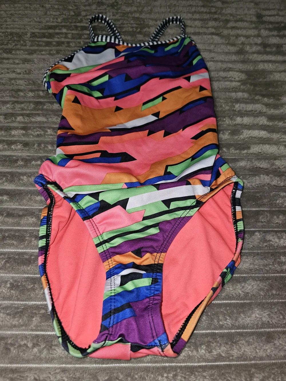 Girls' Multicolor Geometric One-Piece Swimsuit SM3